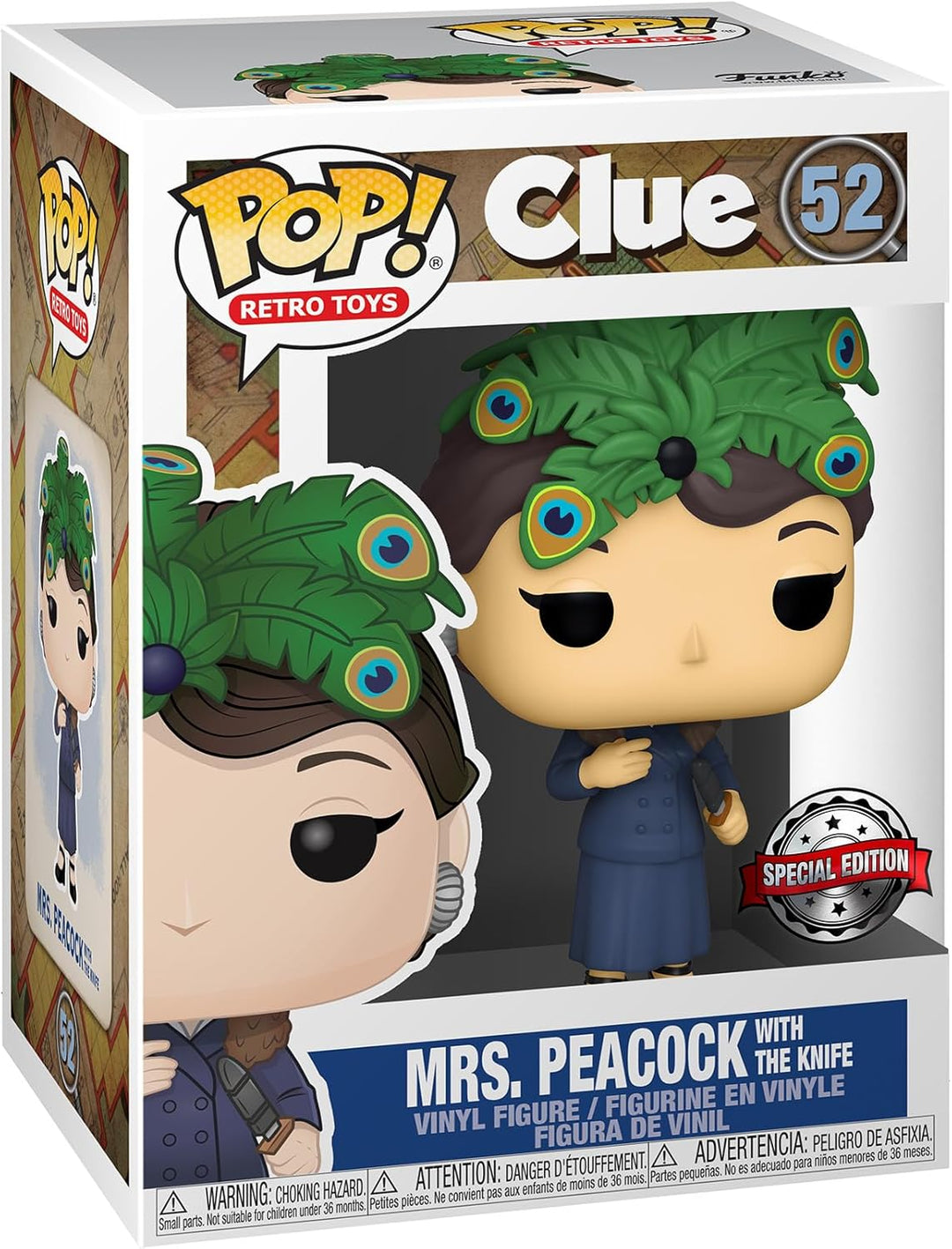 Funko POP! Vinyl: Clue - Mrs PeacockPeacock Mit Knife - Vinyl-Sammelfigur - Geschenkidee - Offiziell
