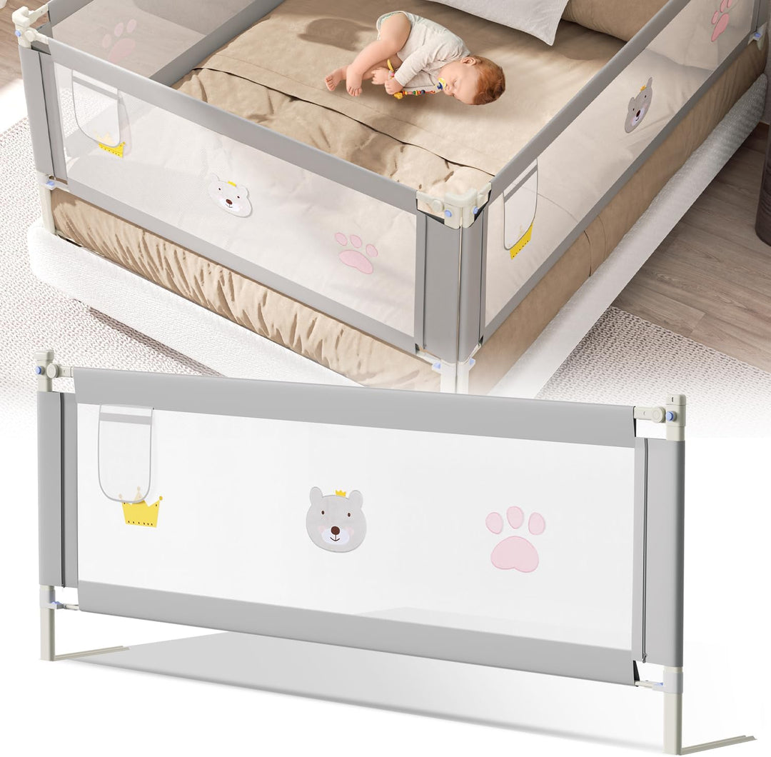 Ansobea 180cm Bettgitter｜Bettschutzgitter für Kinder｜Kinderbettgitter faltbar Kleinkindgitter｜Kinder