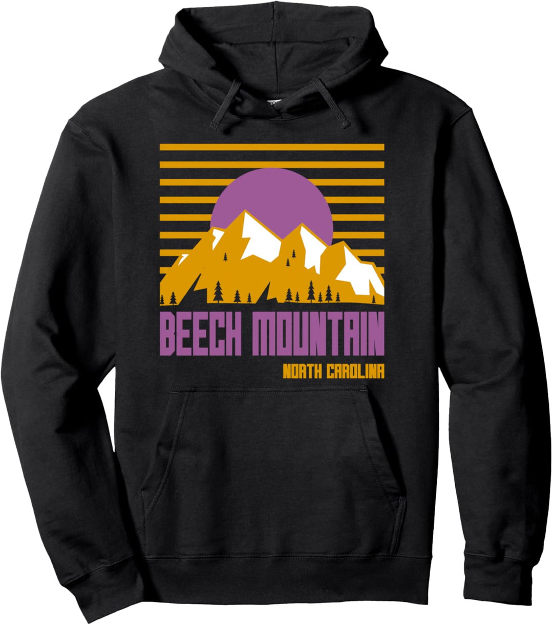 Beech Mountain North Carolina Vintage Mountains Wandercamp Pullover Hoodie