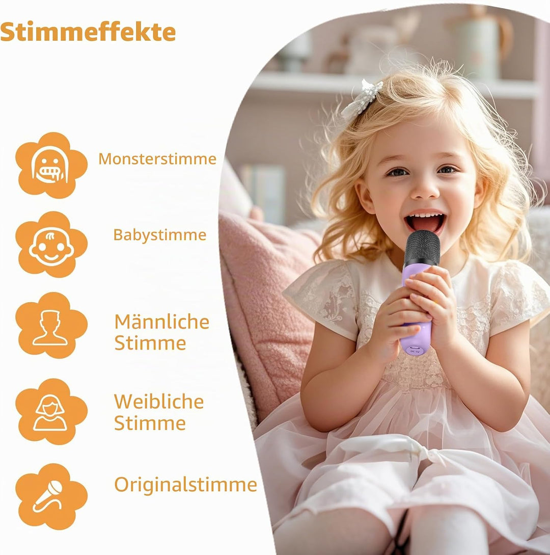 Fede Karaoke Maschine für Kinder Erwachsene, Mini Karaoke Maschine mit 2 Mikrofonen, Tragbarer Bluet