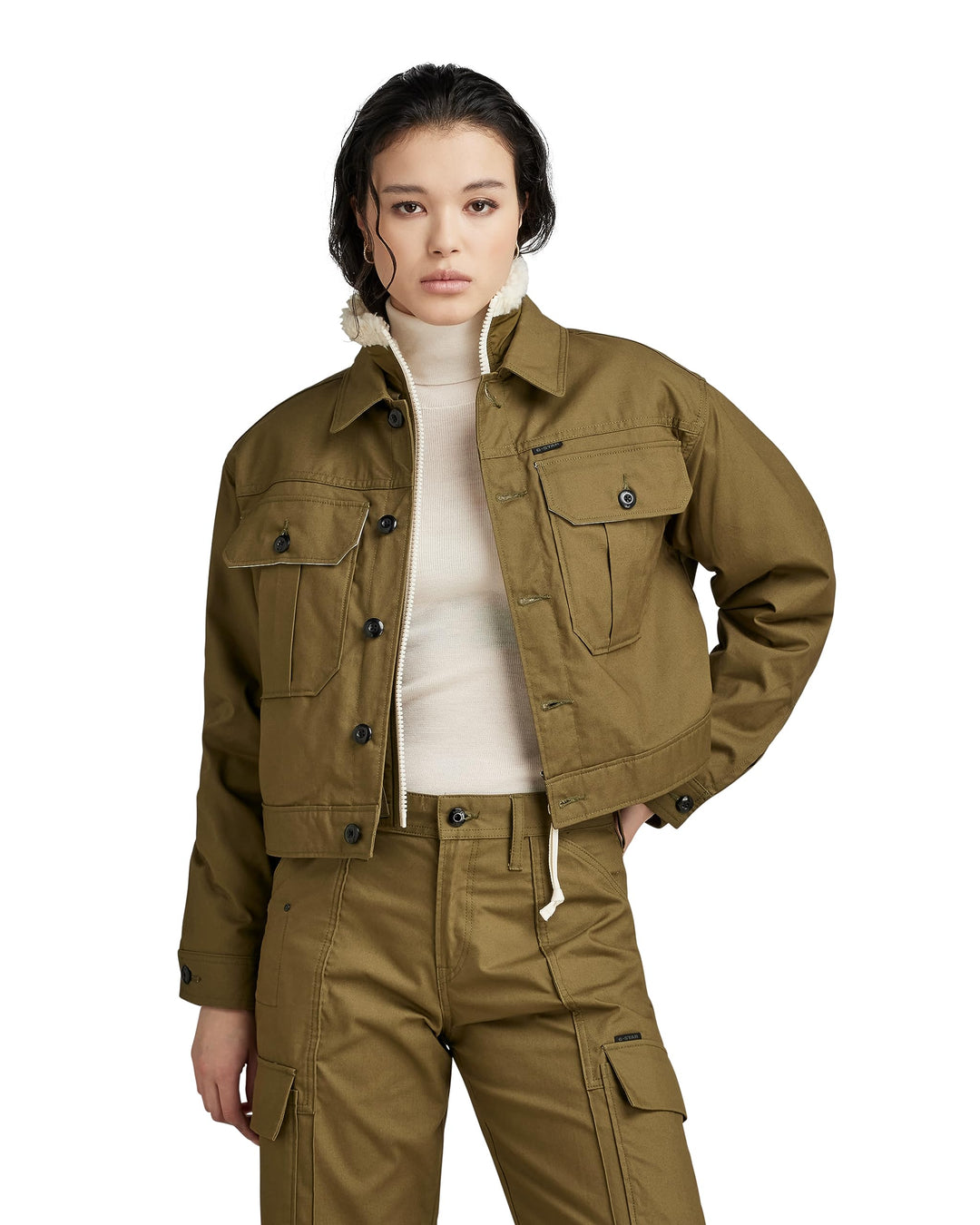 G-STAR Damen Cropped Hunter Jacke Jackets S Grün (dark olive D23689-D389-C744), S Grün (dark olive D