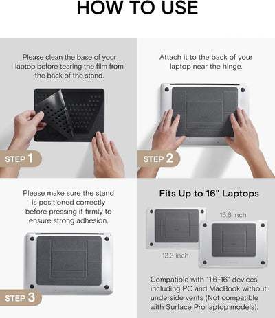 MOFT Laptop Ständer, Faltbarer Laptopständer Notebook Ständer mit 2 einstellbaren Winkeln, Haltung V