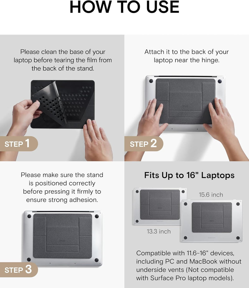MOFT Laptop Ständer, Faltbarer Laptopständer Notebook Ständer mit 2 einstellbaren Winkeln, Haltung V