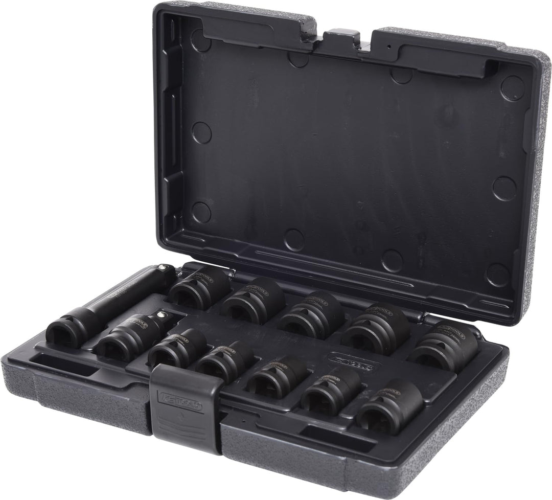 KS Tools 515.0112 1/2" Sechskant-Kraft-Stecknuss-Satz, kurz, 12-tlg.