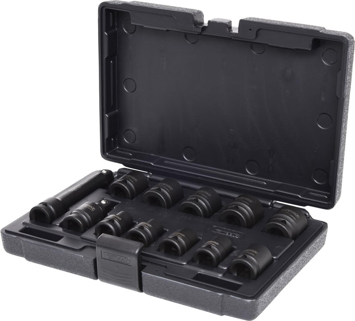 KS Tools 515.0112 1/2" Sechskant-Kraft-Stecknuss-Satz, kurz, 12-tlg.