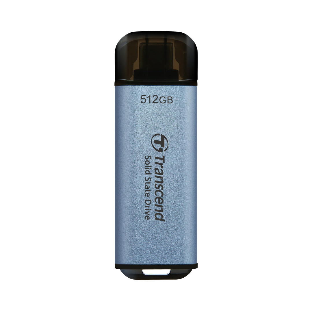 Transcend Portable SSD ESD300C 512GB USB Typ-C 10 Gbit/s PS4/PS5-kompatibel, Blau – TS512GESD300C