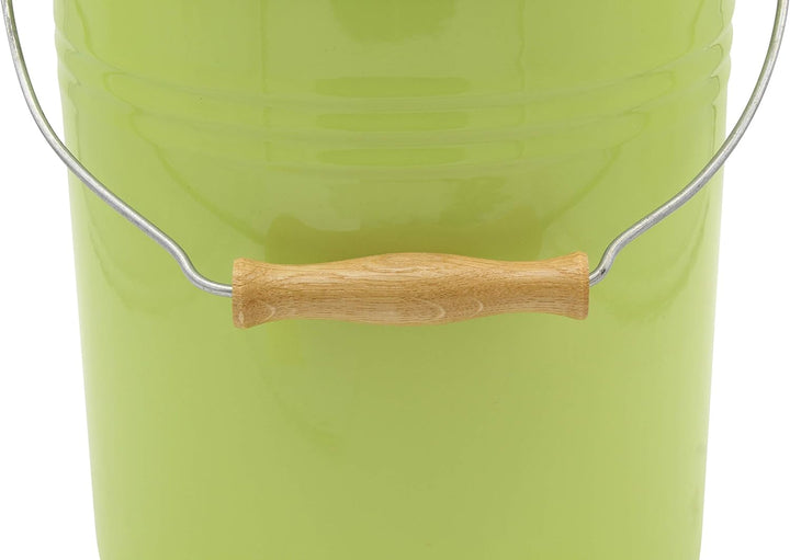 Mülleimer Juist mit Deckel emailliert, grün, 10 Liter 10 Liter Grün, 10 Liter Grün