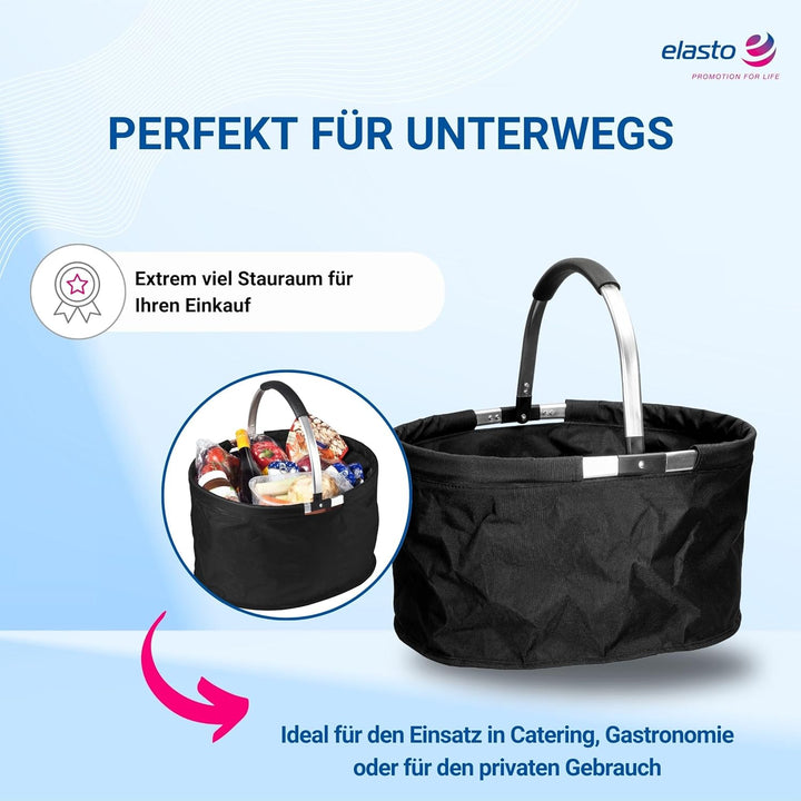 Einkaufskorb faltbar 'Silandre' 36 L - Geschenke für Frauen zu Weihnachten - Klappkorb black mit vie