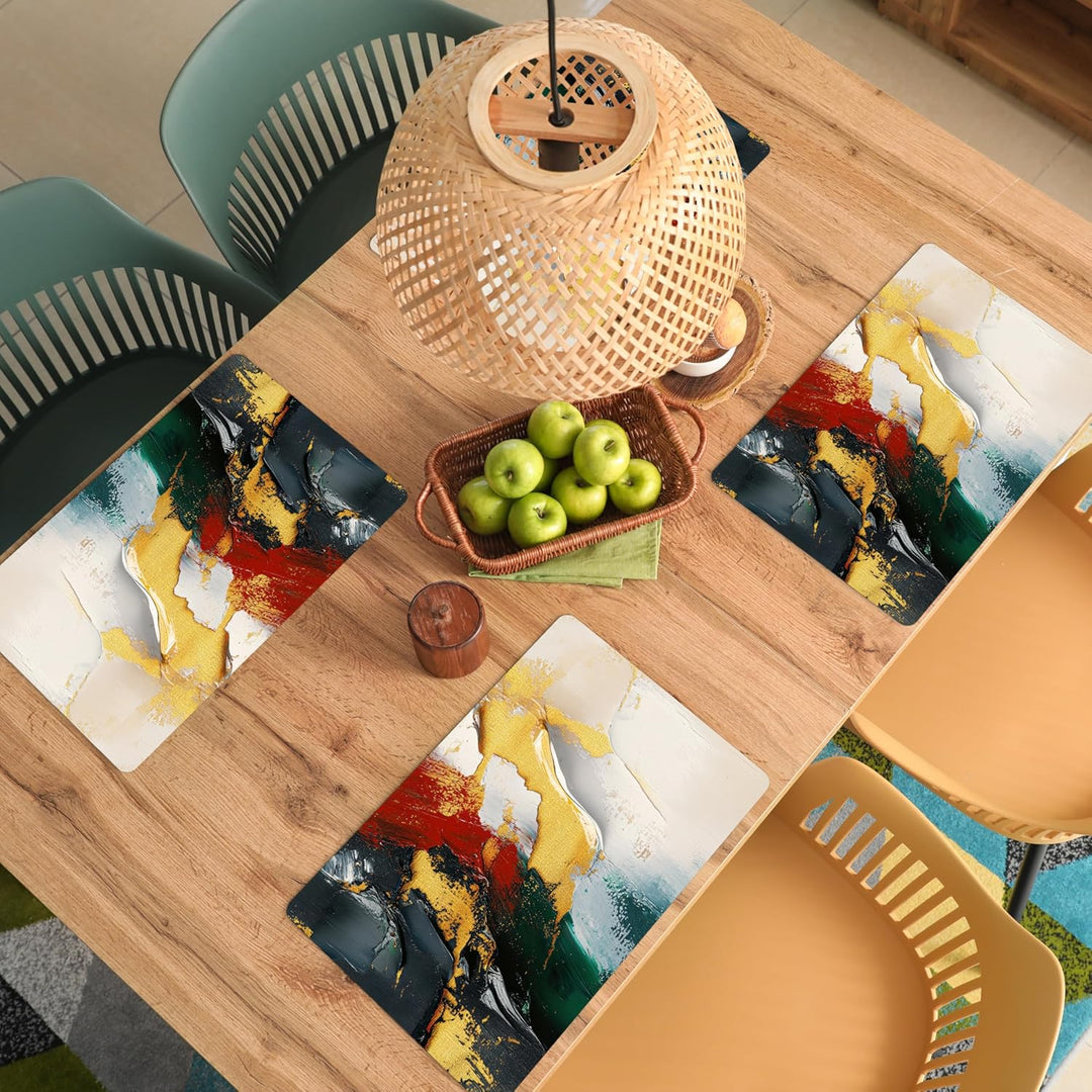 KitchenYeah© Platzsets Abwaschbar 6-Teilig 45x30 cm Tischsets Platzdeckchen rutschfeste Platzset Unt