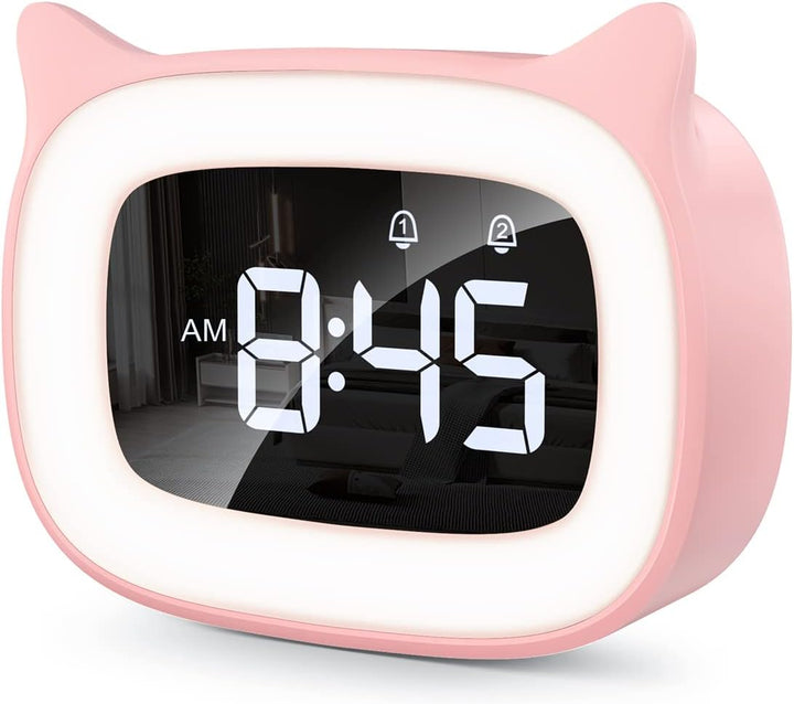 mizikuu Wecker Digital Kinder, mit Licht, Dual-Wecker, LED-Nachtlicht mädchen, Funkuhr mit Snooze Fu