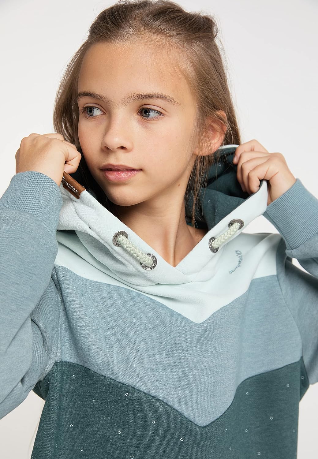 Ragwear Dyska Mädchen Sweatshirt Hoodie Sweater mit Kapuze mit Blockstreifen Pullover in sommerliche