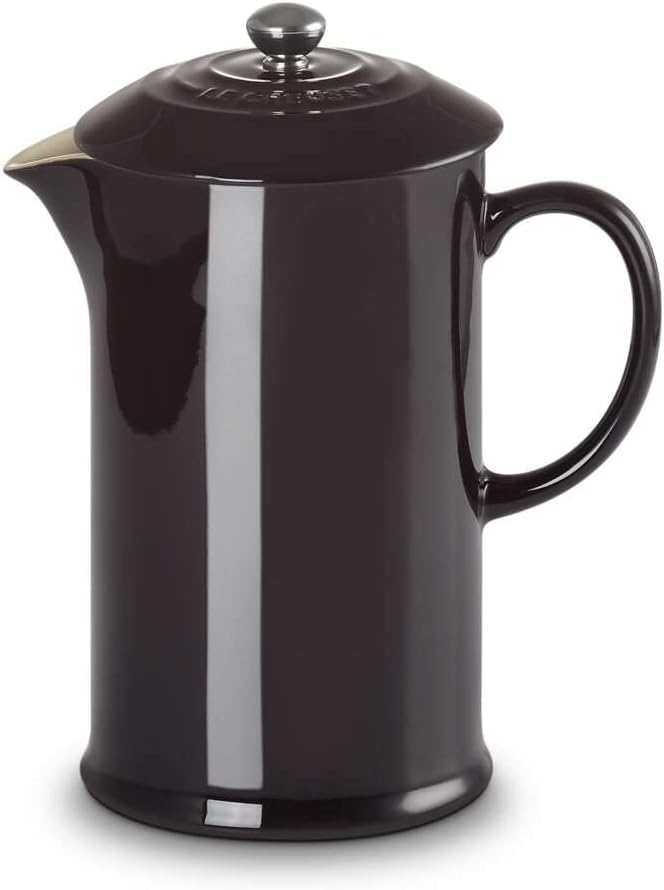 Le Creuset Kaffeebereiter aus Steinzeug, 1 L, Schwarz, 91028200140000 Schwarz Glänzend, Schwarz Glän