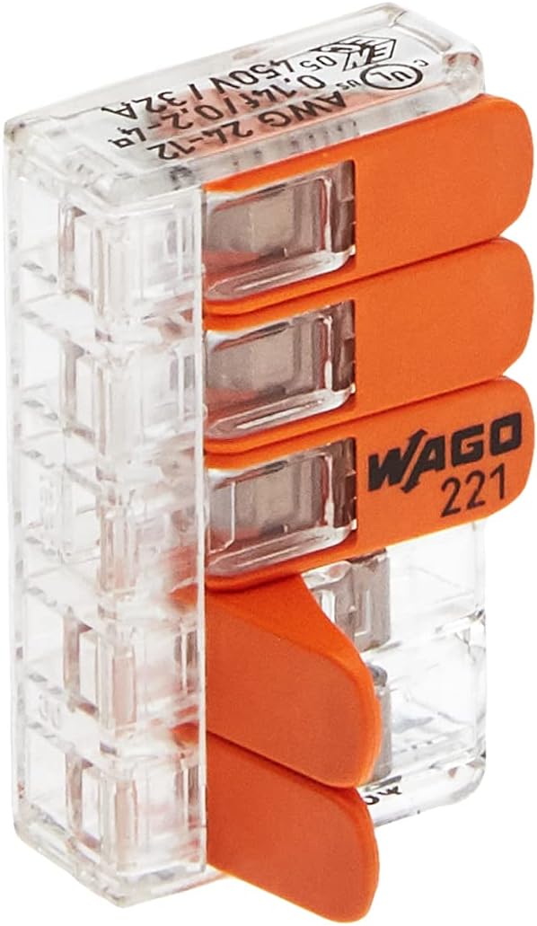 Kopp 33346428 Wago Steckklemme 5-fach mit Hebel für Flexible Drähte Wiederöffenbar 1, 5-2, 5 mm² Inh