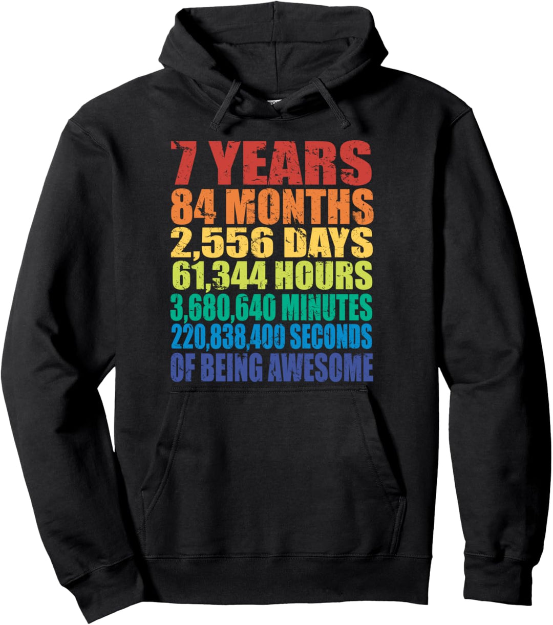 7. Geburtstag, Kinder, Jungen und Mädchen, Cool 7 Jahre alt Pullover Hoodie