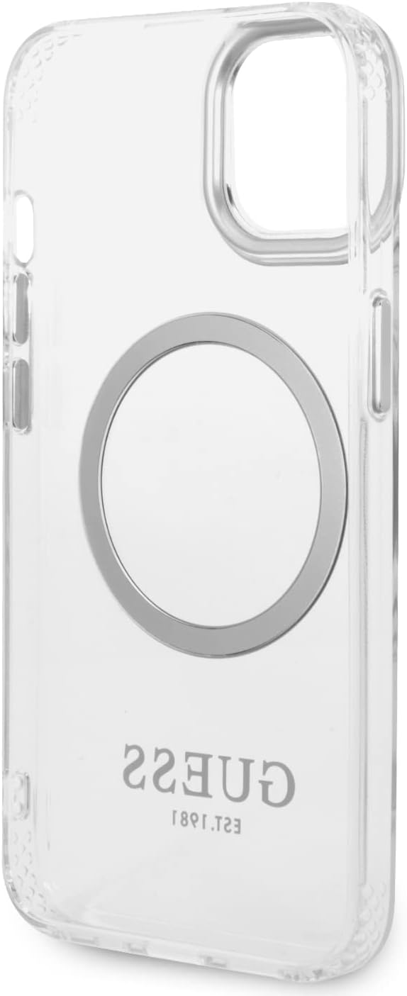 Guess GUHMP14SHTRMS Hülle für iPhone 14 6,1" Silber Hard case Metal Outline