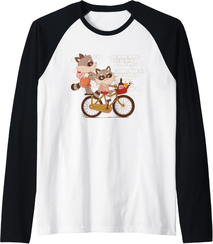 Waschbär Fahrrad Wildtier - Racoon Wildnis Waschbär Raglan