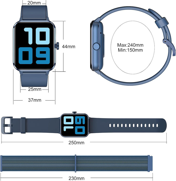 Blackview Smartwatch Herren Damen mit Telefonfunktion(Anrufe tätigen/empfangen)/Message Reminder, Sp
