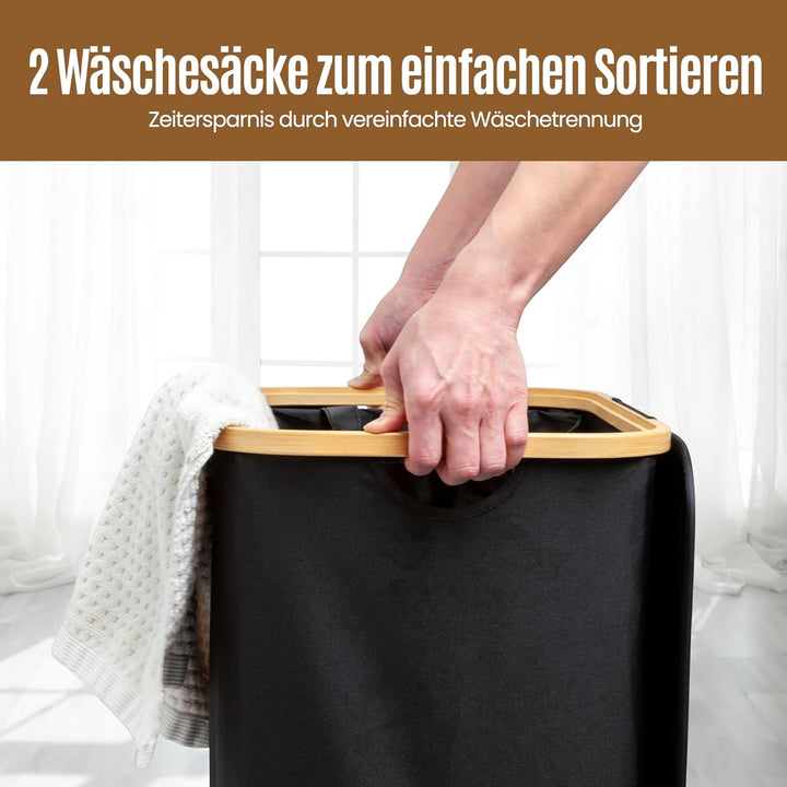 Wäschekorb mit Deckel 100L, Extra Grosse Wäschekorb mit Deckel, faltbare Wäschekörbe für Waschküche,