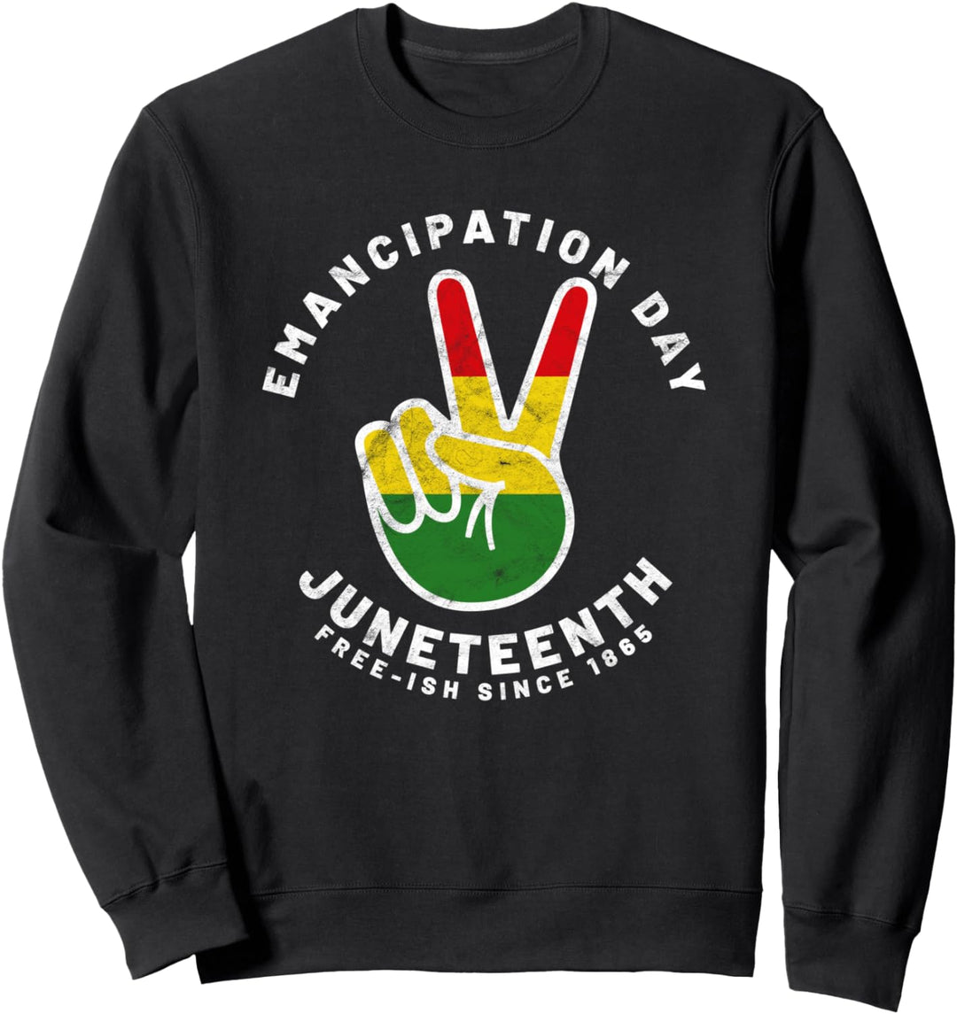 Juneteenth Vintage Emancipation Day Peace Black Pride Sweatshirt