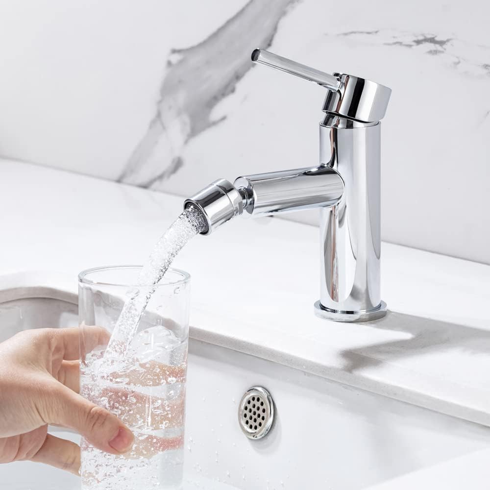 ONECE Wasserhahn Bad mit drehbar Auslauf, Waschtischarmatur Einhebel Bidetarmatur Mischbatterie Bada