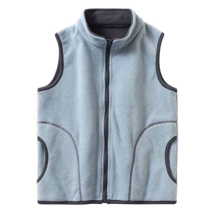 ANIMQUE Kinder Jungen Mädchen Fleeceweste Stehkragen Reissverschluss Doppellagiges Polar Fleece West