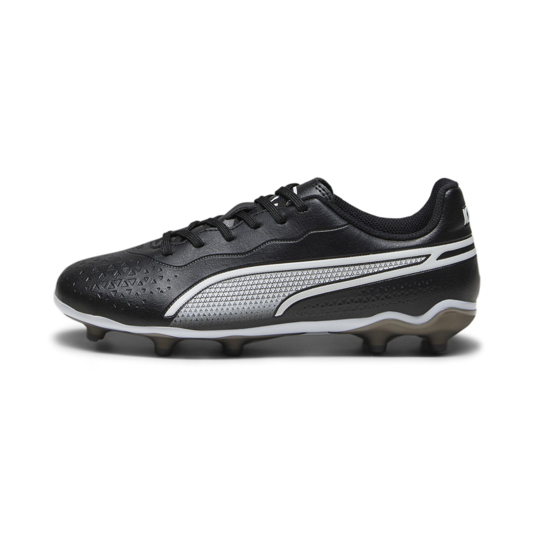 PUMA Unisex Kinder King Match Fg/Ag Jr Soccer Shoe 28 EU Black White, 28 EU Black White