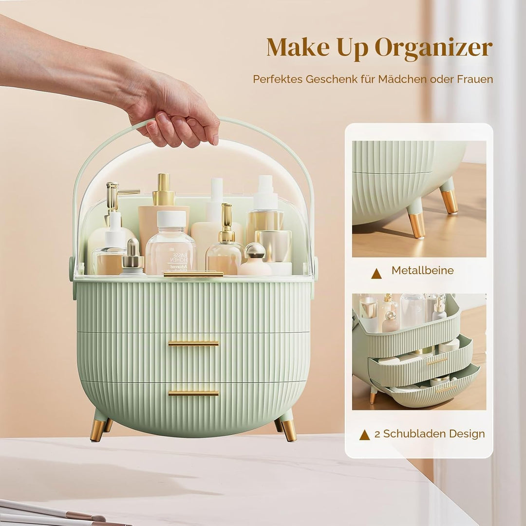 Make Up Organizer für Schminktisch, kosmetik organizer mit deckel Wasserdicht Staubdicht, Tragbar Ha