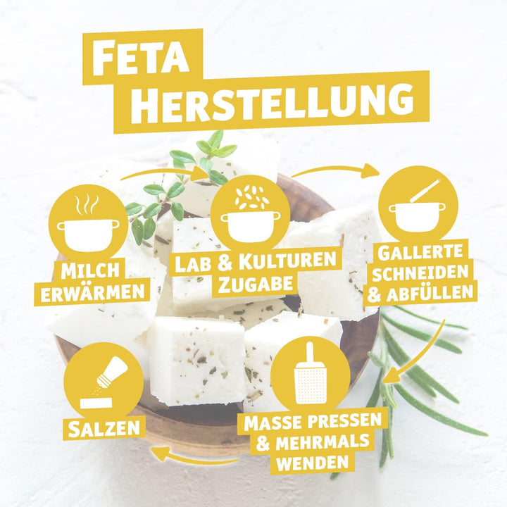 Käse selber Machen - Starter Set inkl. Rezeptmagazin und Videoanleitungen (für Käse, Quark und Frisc