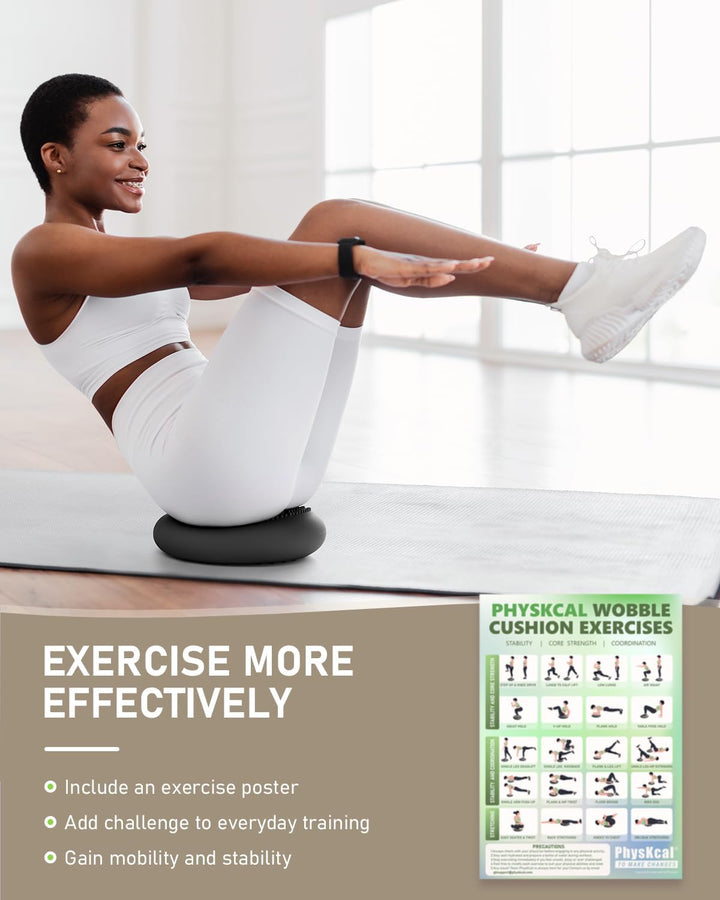 PhysKcal Balance Kissen Mit Pumpe, Comfy-Touch, 33cm Durchmesser, Wackel-Stabilitätskissen für Physi