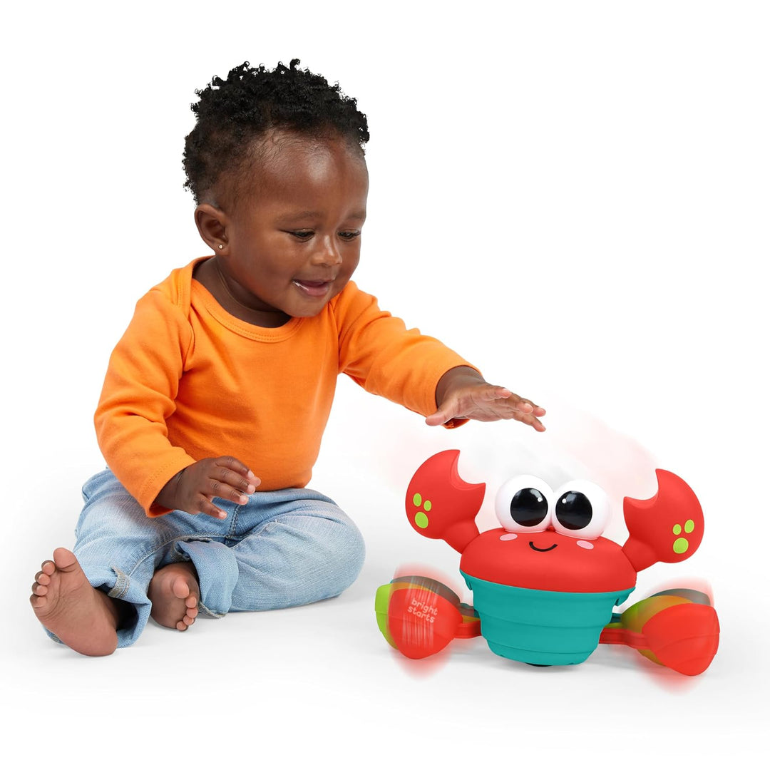 Bright Starts Rockin’ Crawling Crab, Krabbe Baby Spielzeug, Interaktives Krabbelspielzeug mit Musik