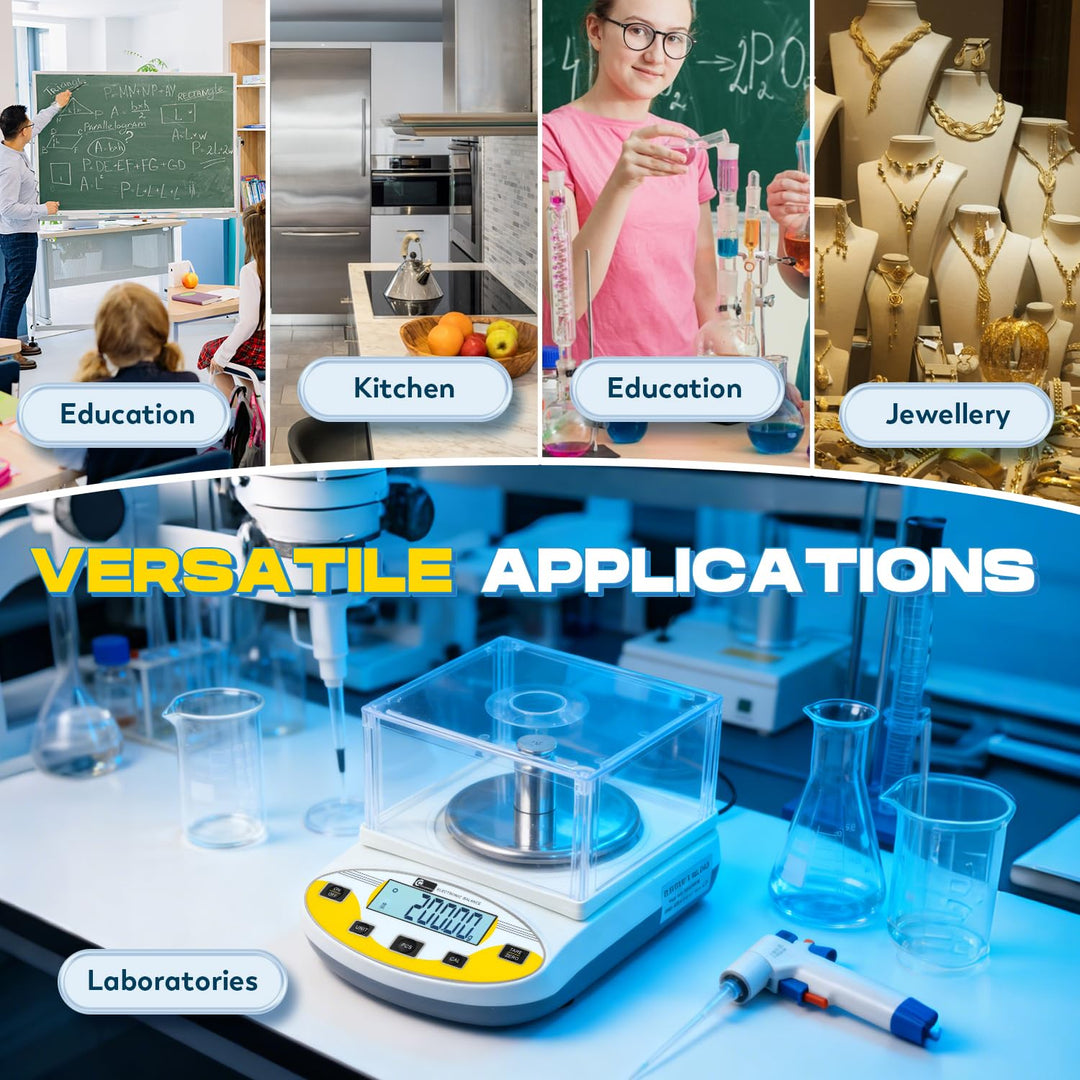 CGOLDENWALL Laborwaage durch Präzise Kalibrierung mit 3000g, 0.01g Genauigkeit Digitale Analytische