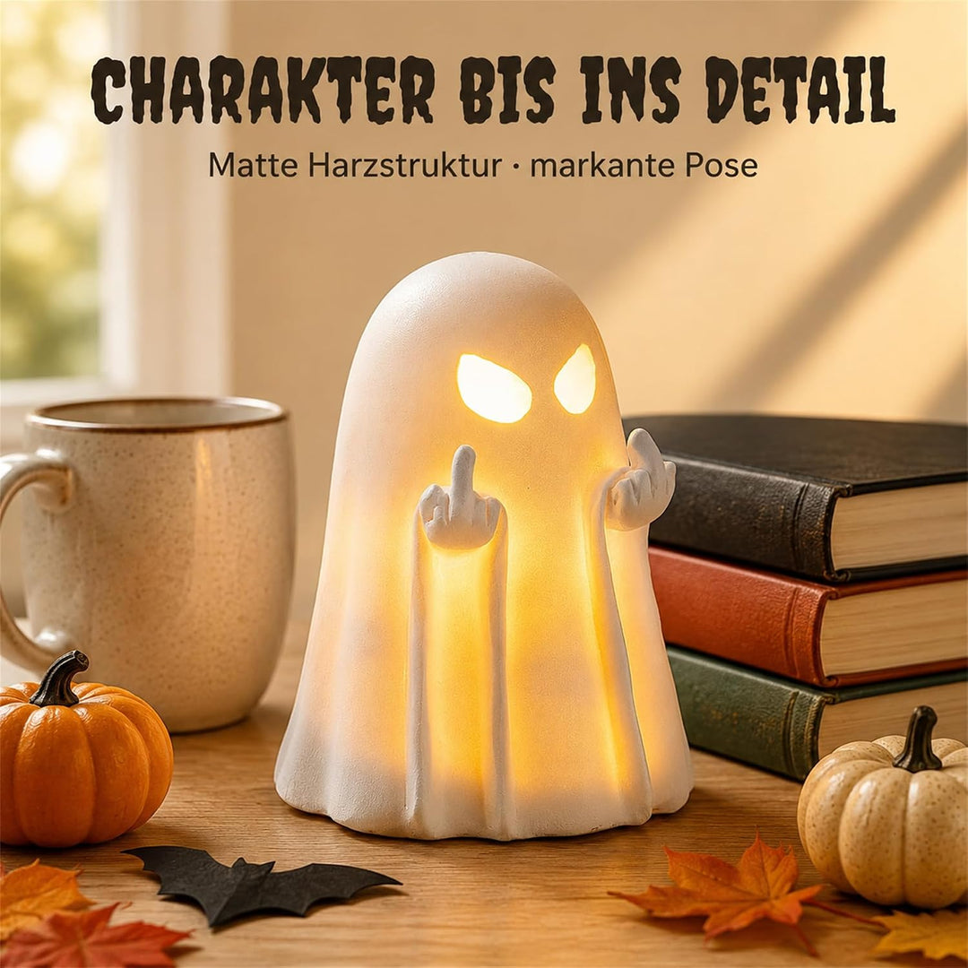 Halloween Deko Geisterlampe,Mittelfinger Geisterfigur,3D Niedliche Geister Geist Witzig-gross, Geist
