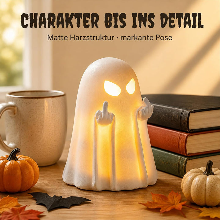 Halloween Deko Geisterlampe,Mittelfinger Geisterfigur,3D Niedliche Geister Geist Witzig-gross, Geist