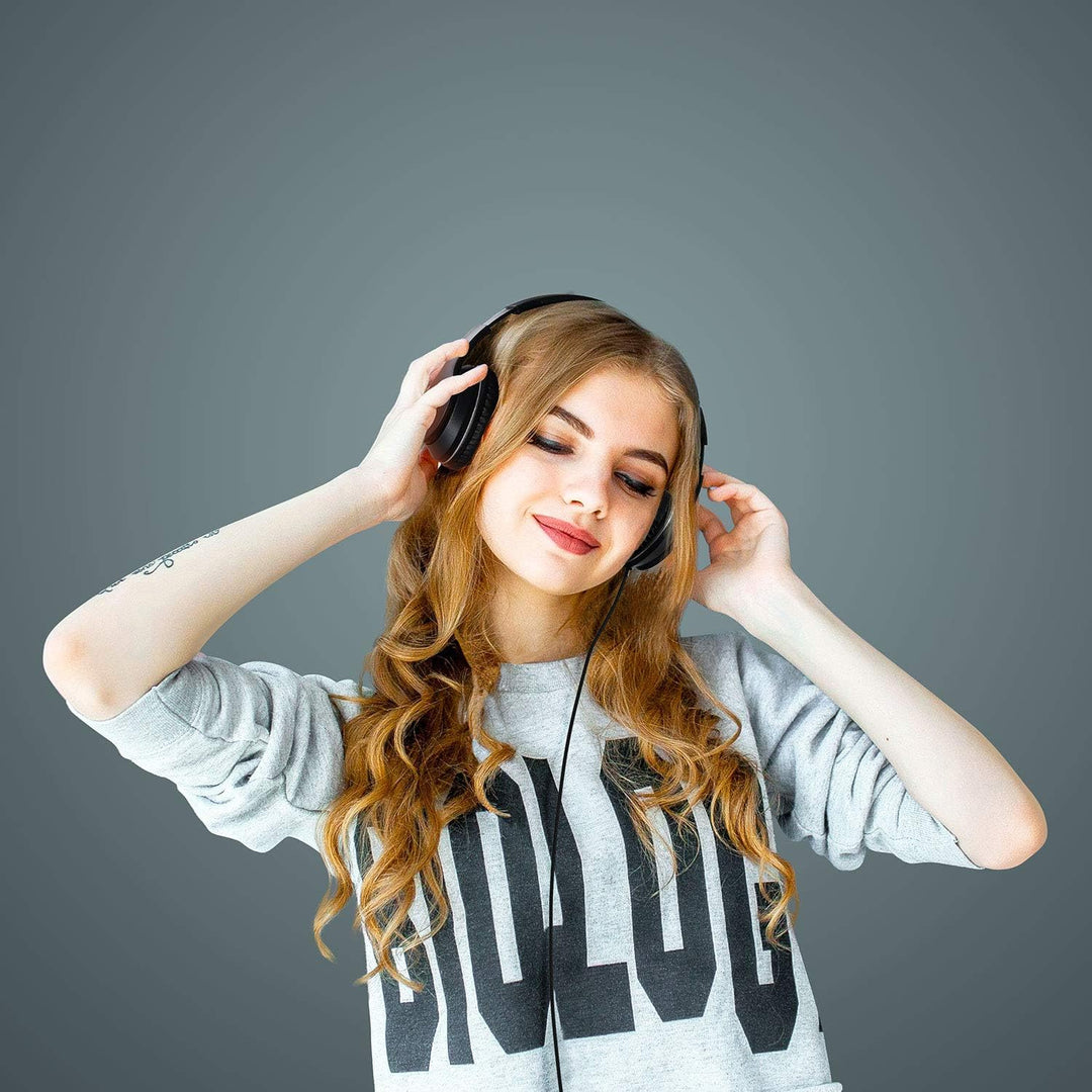 LORELEI X6 Over-Ear Headphones with Microphone, Lightweight Foldable & Portable Stereo Bass Headphon