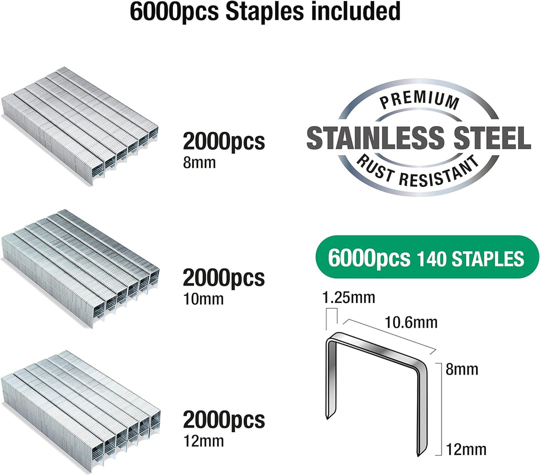 Tacwise 1308 Typ 140 Heftklammern Auswahlpackung, 6.000 Stück Typ 140 Packung, Typ 140 Packung