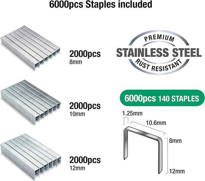 Tacwise 1308 Typ 140 Heftklammern Auswahlpackung, 6.000 Stück Typ 140 Packung, Typ 140 Packung