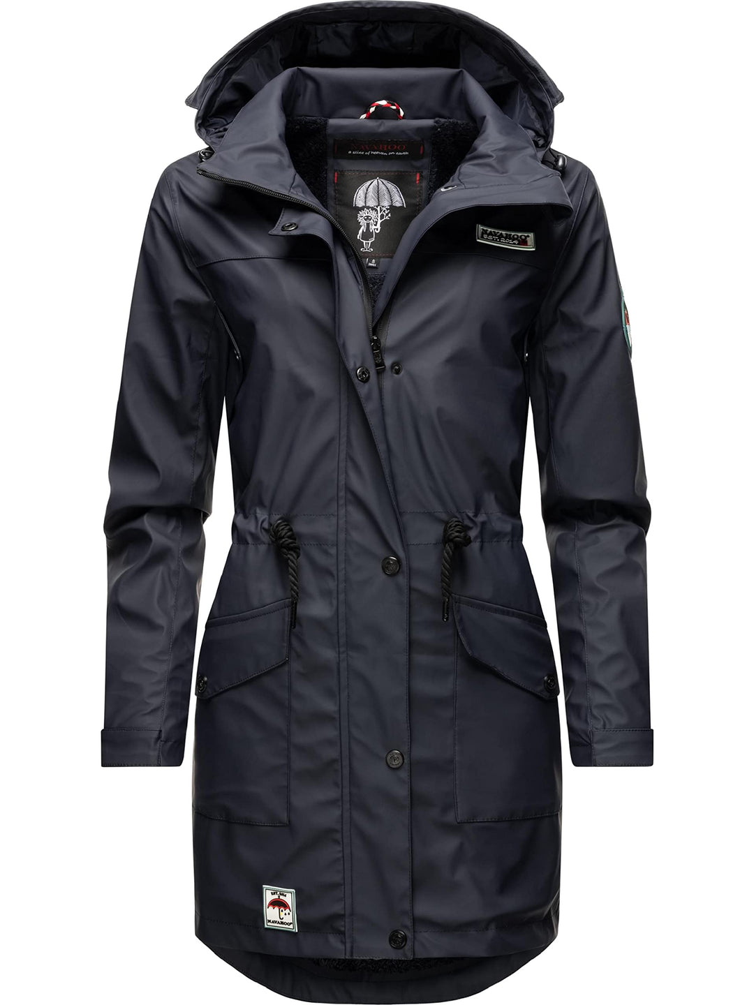 Navahoo Damen wasserdichter gefütterter Regenmantel Deike XS Navy, XS Navy