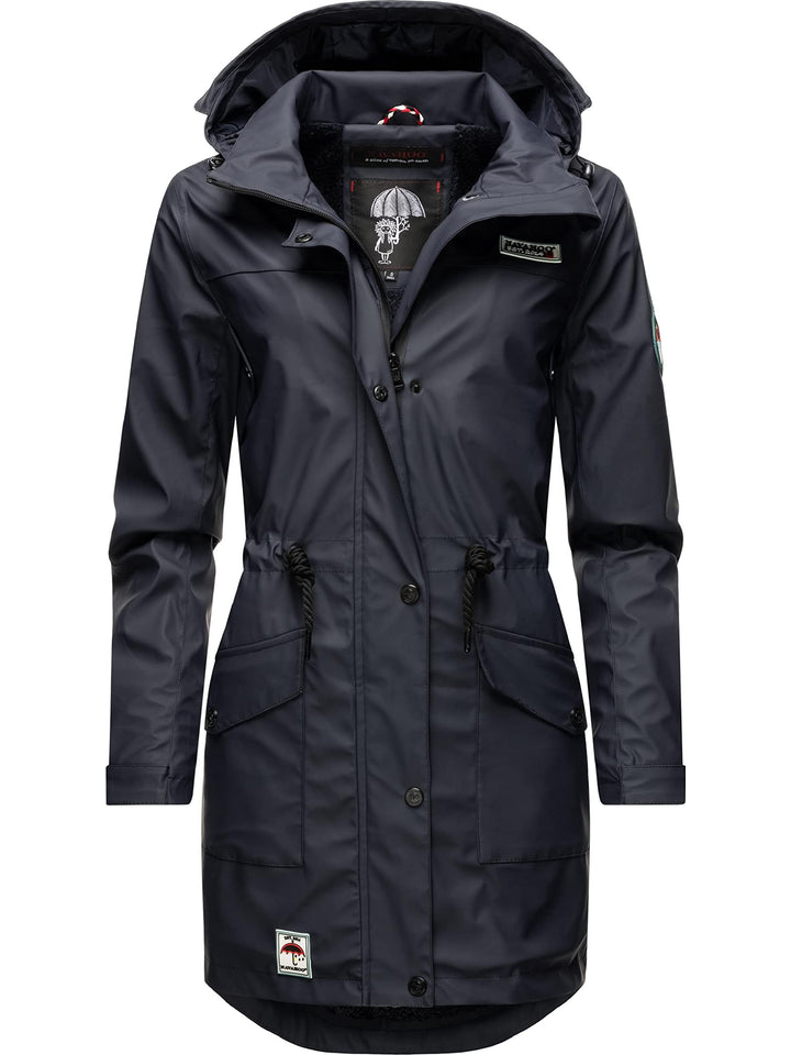 Navahoo Damen wasserdichter gefütterter Regenmantel Deike XS Navy, XS Navy