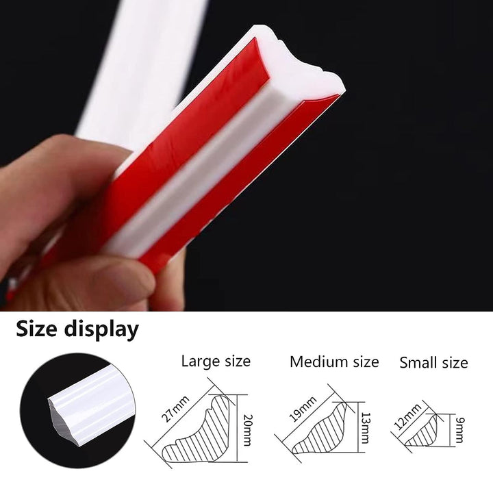 Flexible Selbstklebender Deckenleisten TPE Dreieck Zierleiste Decken und Wandübergang 5M Sockelleist