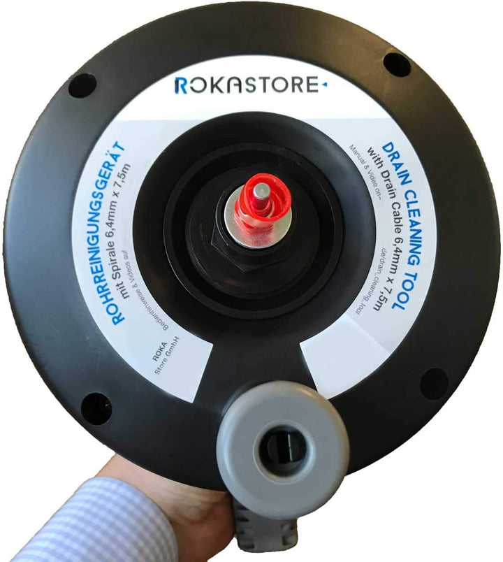 Rohrreinigungsspirale für Bohrmaschine oder Handbetrieb, 7,5m x