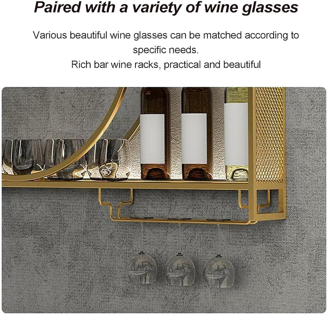 Wand Montiert Bar Regal，Schwebende Regale Weinregale Industrielles Wandregal Bar Eisen Display StäNd