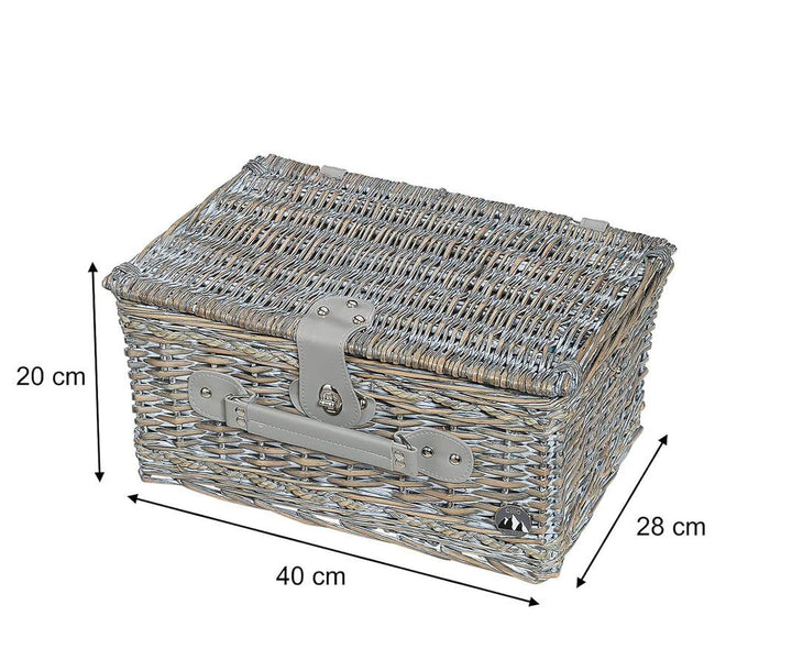 Cilio 0000155716 Picknick-Korb Stresa deluxe, Holz, braun, 19,8 x 30,6 x 41,4 cm