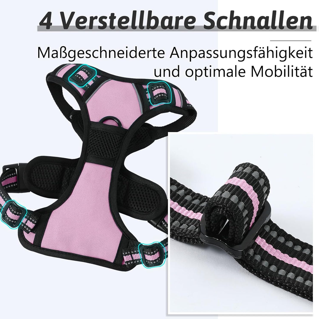 Demigreat Hundegeschirr Mittelgrosse Grosse Hunde, Anti Zug Hundegeschirr Gepolstert mit Griff, Atmu