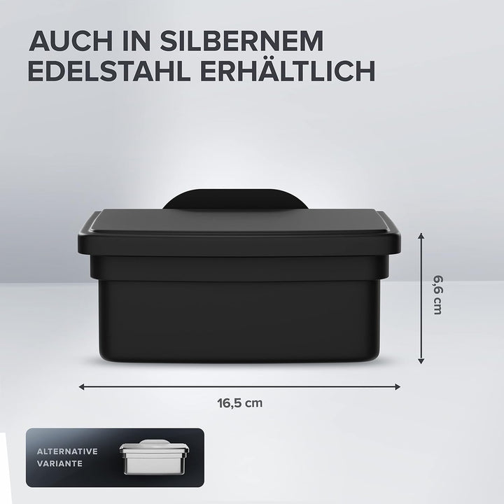 ovimar Feuchttücher Box mit Deckel Malmoya | in edlem schwarz pulverbeschichtetem Edelstahl | ohne B