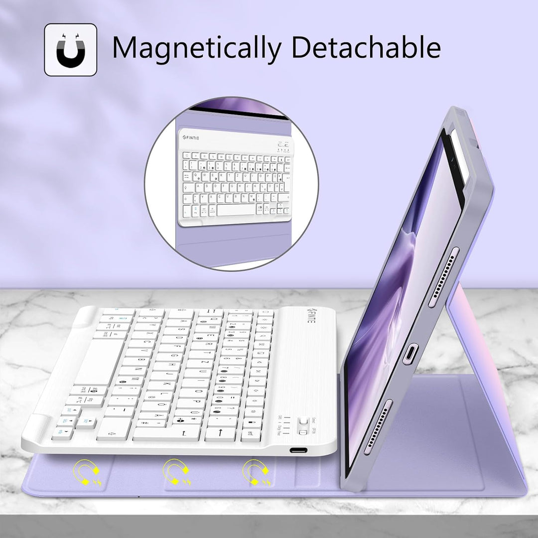 FINTIE Tastatur Hülle für iPad Air 11 Zoll M2, iPad Air 6/5/4 (2024/2022/2020) 10,9 Zoll, TPU Rücksc
