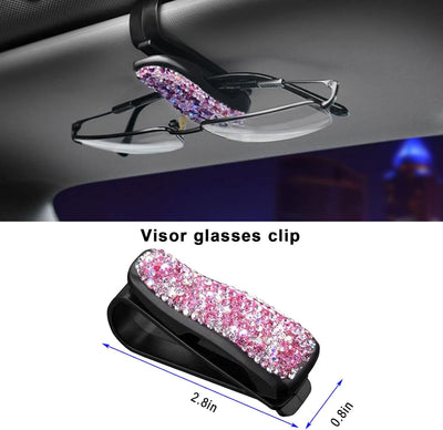 20 Stück Bling Auto Zubehör Innenraum Frauen Glitzer, Bling Autozubehör Bling Car Accessories Brille