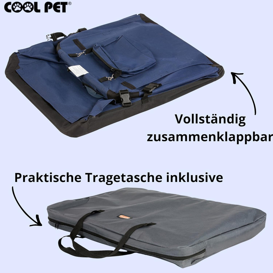 COOL PET Reisebox, Hundebox L 70 * 52 * 52cm, Box für Reise, Käfig, Zwinger (blau), blau