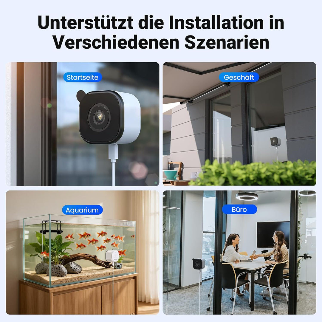 Codnida 2K Magnetische Fensterkamera Ohne Bohren, 2,4 & 5 GHz WLAN Überwachungskamera Innen mit Star