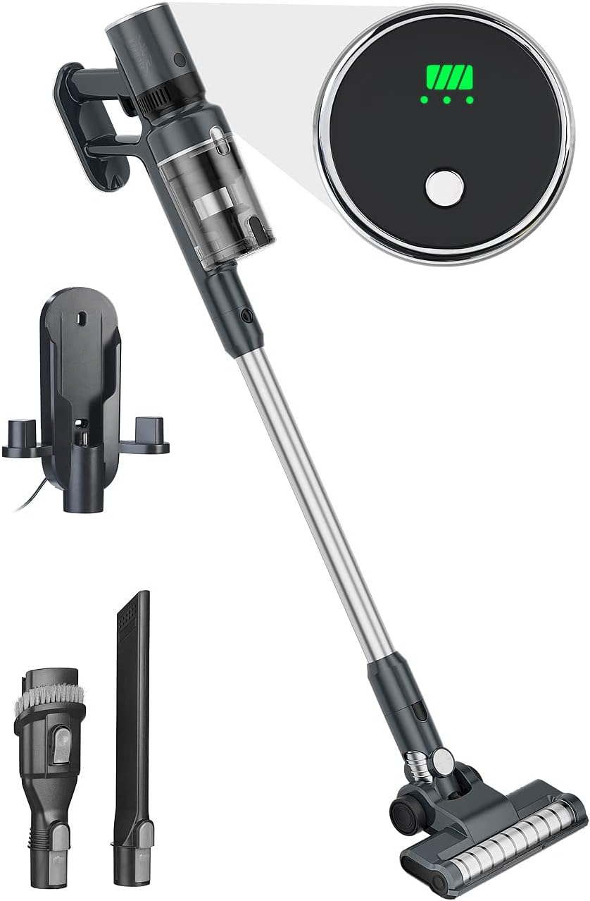 Sichler Haushaltsgeräte Akkusauger: 2in1-Akku-Zyklon-Hand- und Boden-Staubsauger, HEPA-Filter, 27 kP