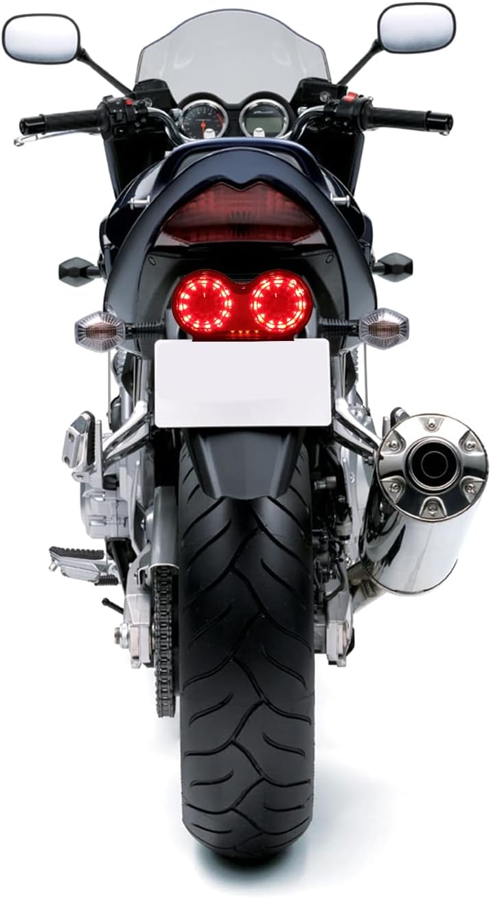 JMTBNO Motorrad Rücklicht LED Bremslicht Blinker Kennzeichnenleuchte mit Nummernschildhalter Univers